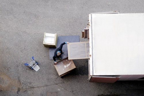 Removal team preparing furniture and boxes for a move in Finsbury Park