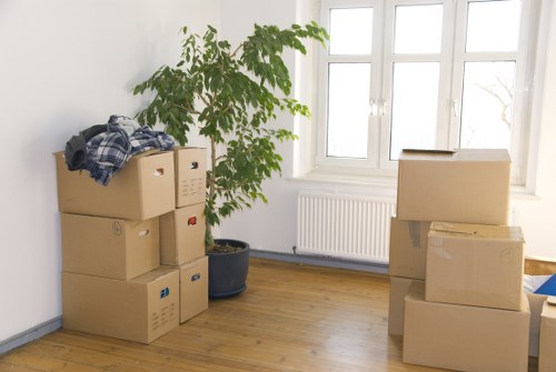 Careful furniture handling during a house move in north London
