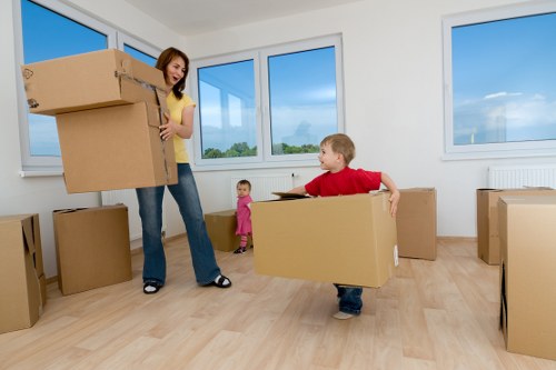 Careful loading of furniture from a Finsbury Park apartment building