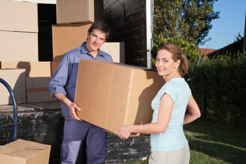 Removal van serving flats and houses near Finsbury Park