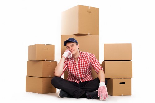 Packing supplies prepared for a residential or business move in North London